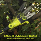 Cordless Lawn Care System, Grass & Hedge Trimmer Combo Power Tool Kit with 8” Pole Saw, Batteries & Charger - Heavy-Duty Trimming Machine Set for Lawn, Yard & Gardening Care, IONMAX GTS4002C