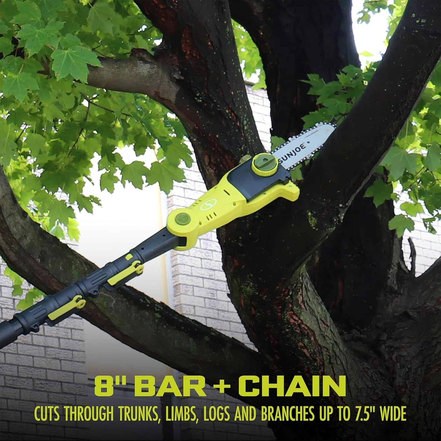 Cordless Lawn Care System, Grass & Hedge Trimmer Combo Power Tool Kit with 8” Pole Saw, Batteries & Charger - Heavy-Duty Trimming Machine Set for Lawn, Yard & Gardening Care, IONMAX GTS4002C