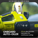 Cordless Chain Saw Machine, Battery and Charger, Wood Cutting Tool Kit, 10 Inch, 600W Motor - Heavy-Duty Trimming Equipment for Tree Trunks, Limbs, Logs, Brush, and Branches, 24V-10CS