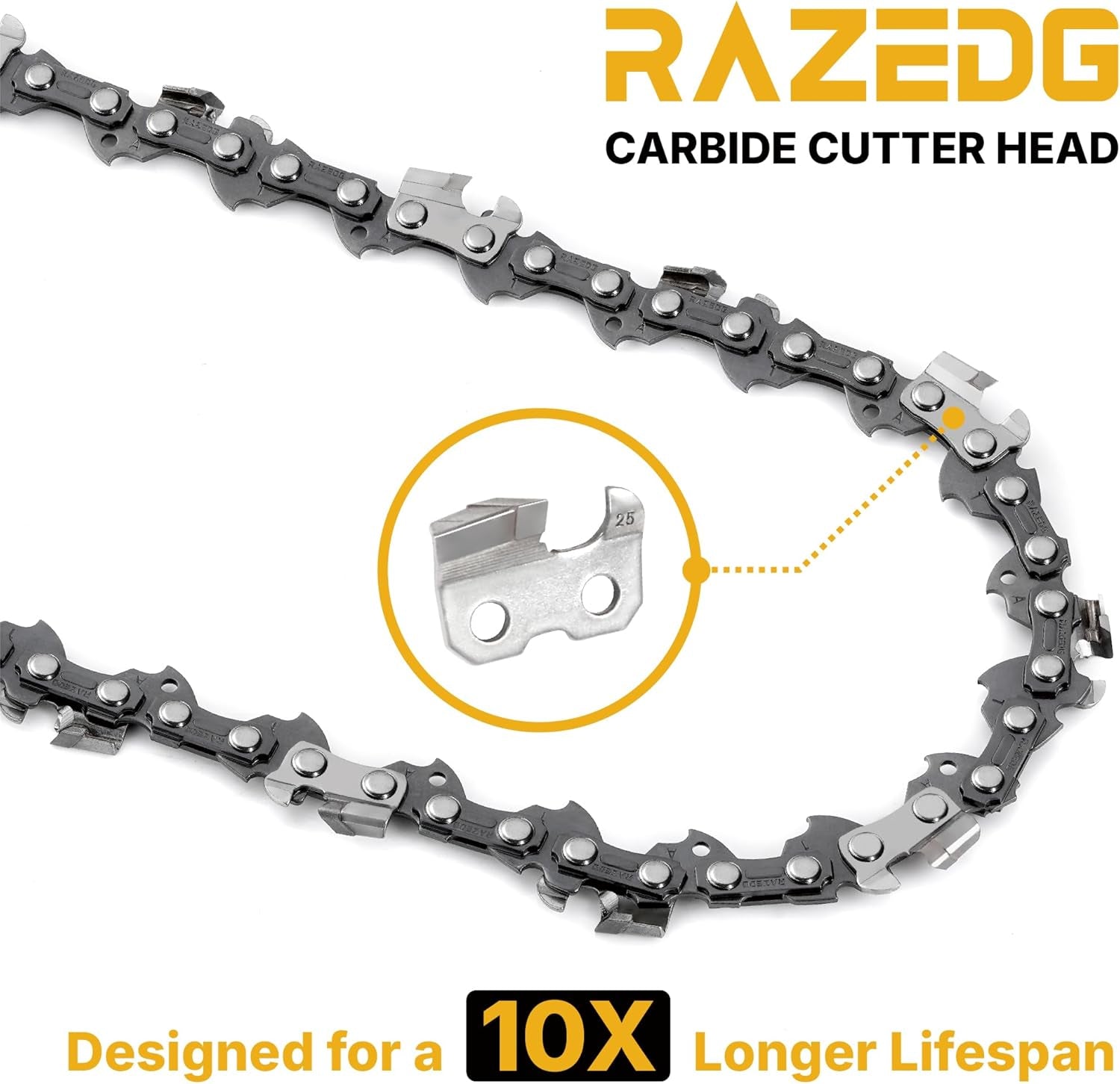 8 Inch Chainsaw Bar and Carbide Chain Combo, 3/8" LP Pitch, 050" Gauge, 33 Drive Links Fits Greenworks, Sun Joe, Chicago, Portland, Kobalt, Earthwise Pole Saw and More- S33 (1 Bar + 1 Carbide Chain)