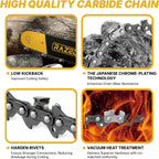 8 Inch Chainsaw Bar and Carbide Chain Combo, 3/8" LP Pitch, 050" Gauge, 33 Drive Links Fits Greenworks, Sun Joe, Chicago, Portland, Kobalt, Earthwise Pole Saw and More- S33 (1 Bar + 1 Carbide Chain)