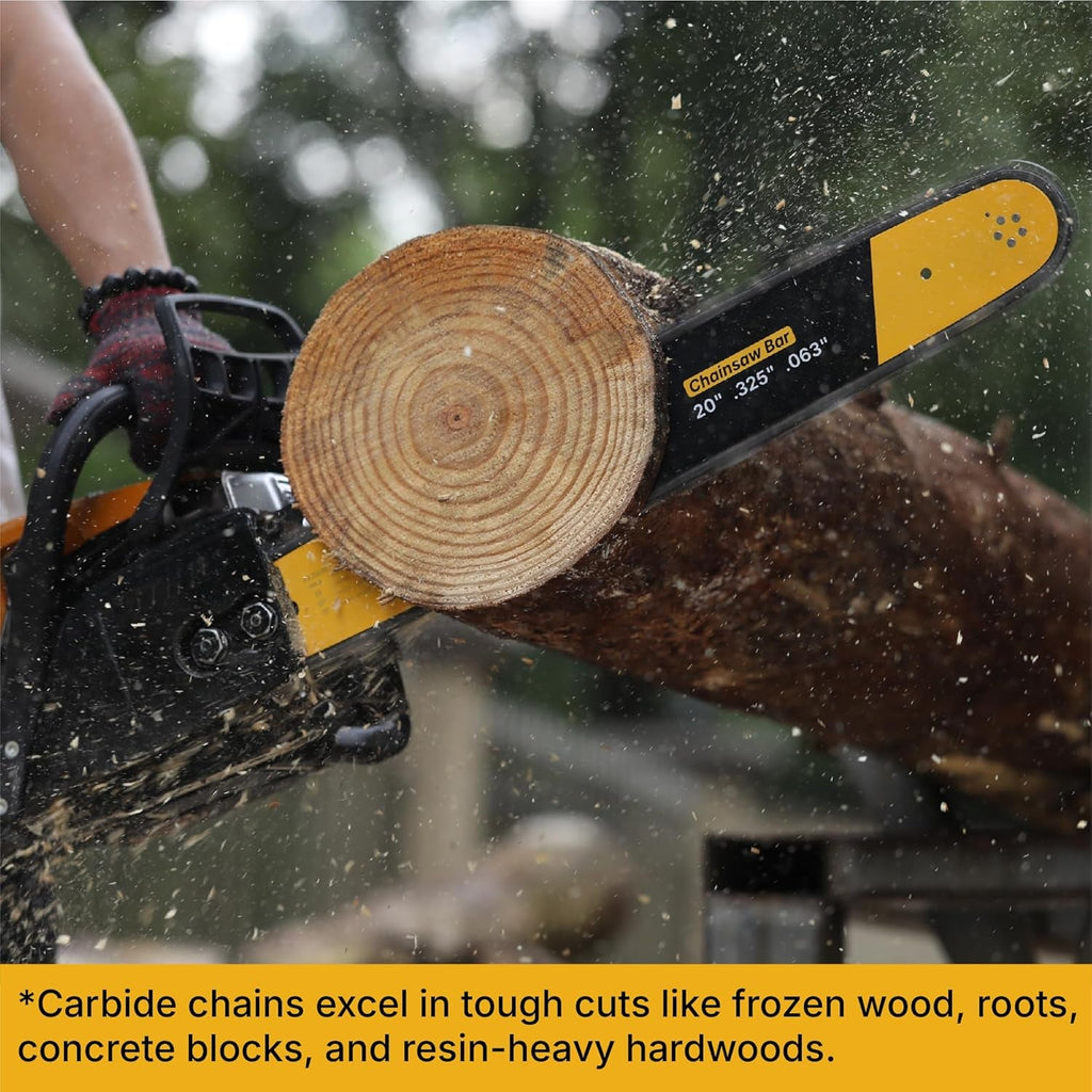 8 Inch Chainsaw Bar and Carbide Chain Combo, 3/8" LP Pitch, 050" Gauge, 33 Drive Links Fits Greenworks, Sun Joe, Chicago, Portland, Kobalt, Earthwise Pole Saw and More- S33 (1 Bar + 1 Carbide Chain)