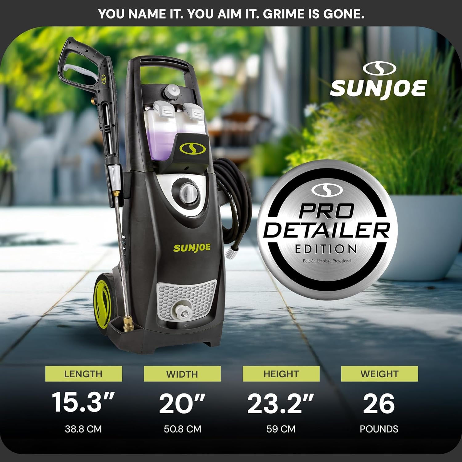 Electric Pressure Power Washer W/ Extension Spray Wand and Hose, 2030 PSI, 1.2 GPM, 14.5-Amp Motor - Heavy-Duty Cleaning Machine for Patios, Decks, Sidewalks & Cars, SPX3000-PK1