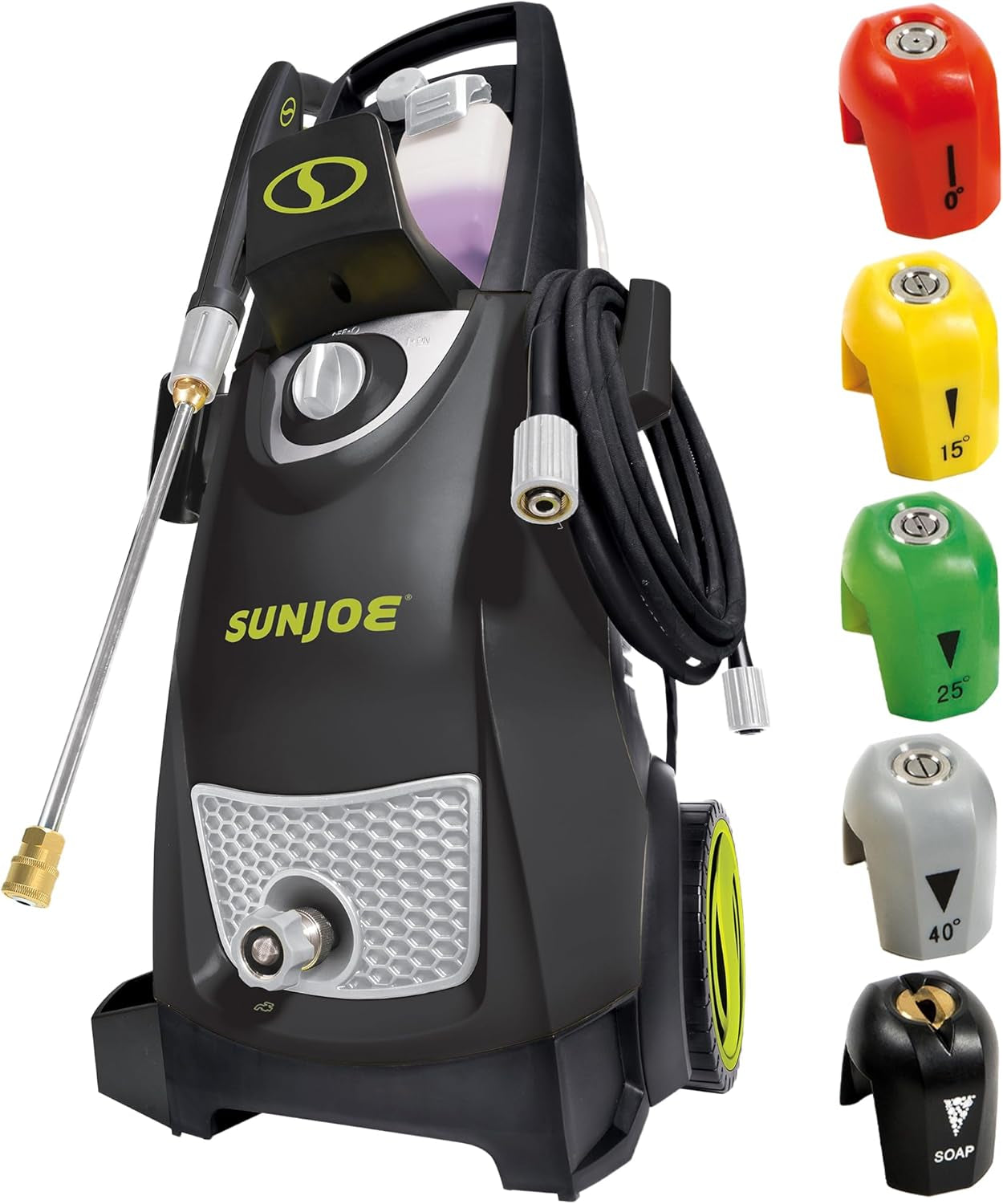 SPX3000-TPS + SPX3000 Electric Pressure Washer Quick-Connect Spray 5-Tip Set Electric Pressure Washer, Portable Power Washer with Wheels