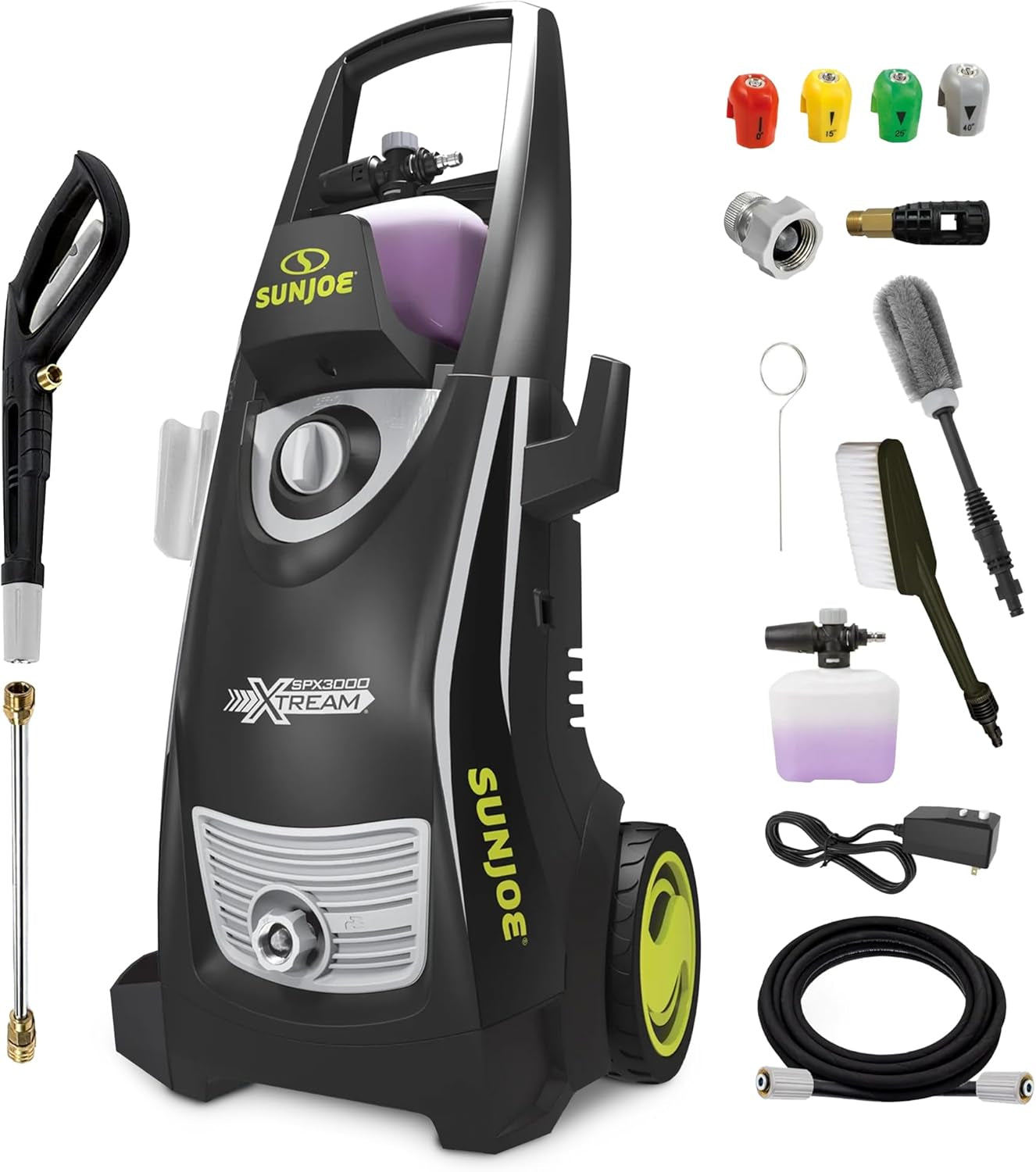 Electric Pressure Power Washer, Heavy-Duty 2500 Max PSI (2030 PSI PWMA Rated), Cleaning Machine for Patios, Decks, & Sidewalks, Safety First GFCI Power Cord, W/Dual Soap Tanks, SPX3000