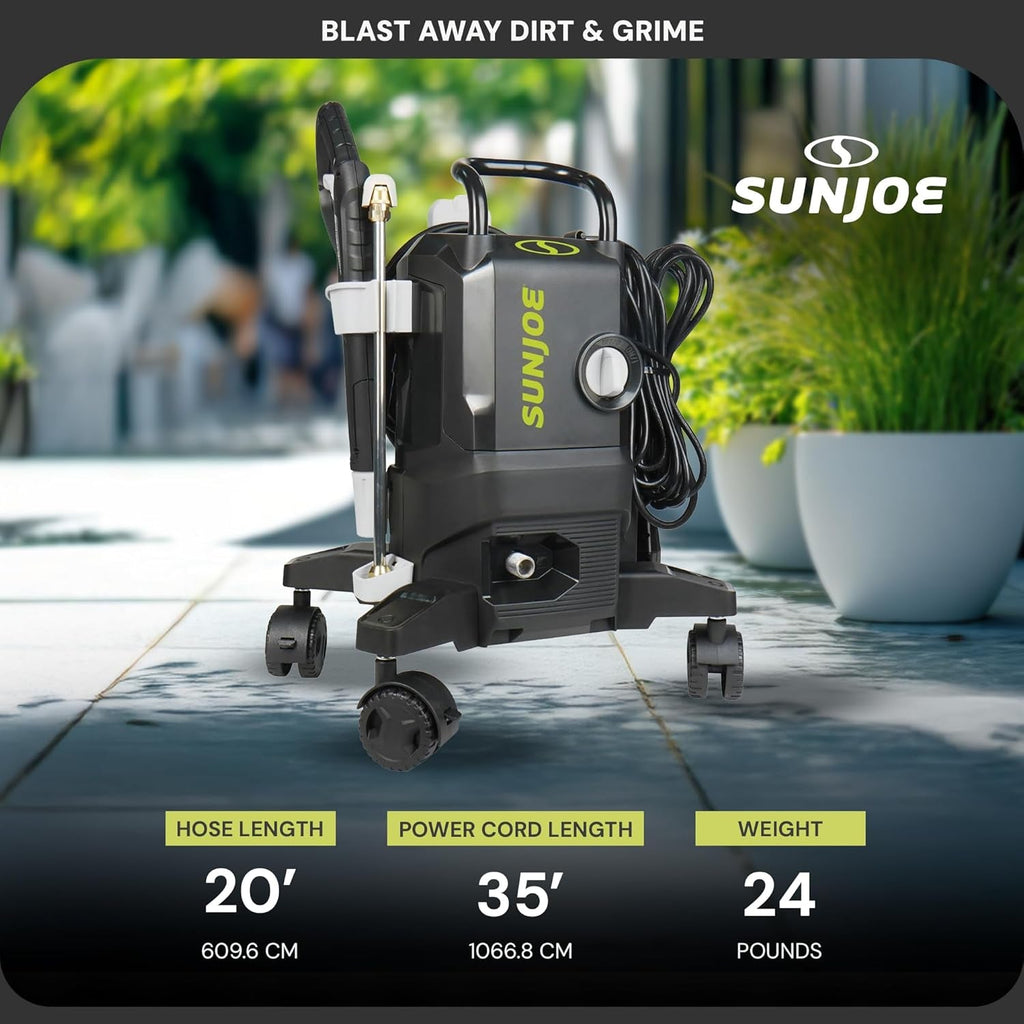 Electric Pressure Washer W/Wheels & 3 Quick-Connect Nozzles, 2200 PSI (PWMA Certified), 1.1 GPM, 14.9-Amp Motor - Heavy-Duty Cleaning Machine for Patios, Decks, Sidewalks & Cars, SPX3000-QW2