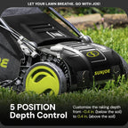 Corded Dethatcher & Scarifier with 13.2-Gal Bag, 15-Inch Cutting Width, 13-Amp Motor - Heavy-Duty Yard Trimmer for Gardening Care and Lawn Maintenance, AJ805E