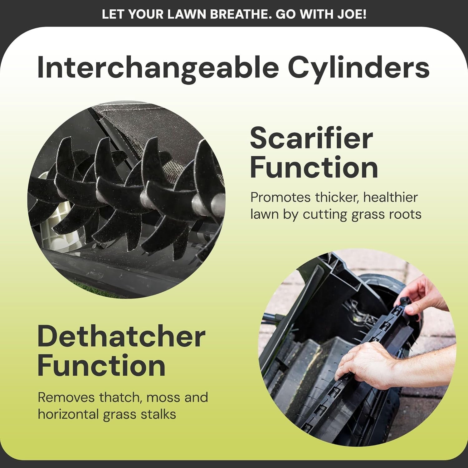 Corded Dethatcher & Scarifier with 13.2-Gal Bag, 15-Inch Cutting Width, 13-Amp Motor - Heavy-Duty Yard Trimmer for Gardening Care and Lawn Maintenance, AJ805E