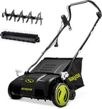 Corded Dethatcher & Scarifier with 13.2-Gal Bag, 15-Inch Cutting Width, 13-Amp Motor - Heavy-Duty Yard Trimmer for Gardening Care and Lawn Maintenance, AJ805E