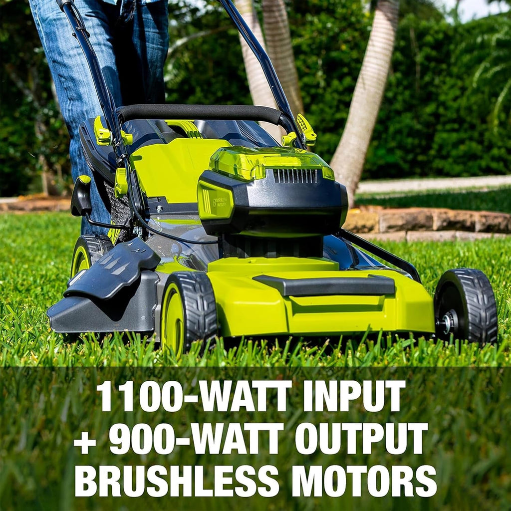 24V-X2-16LM 48-Volt IONMAX Cordless Brushless Lawn Mower Kit, W/ 4.0-Ah Battery + Dual Port Charger & 12-Gallon Collection Bag, 16-Inch, Comfort Grip, One Touch 6-Position Height Adjustment