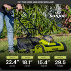 Cordless Electric Push Lawn Mower with 11.9-Gal Bag, 15-Inch Cutting Width, 360W Motor - Heavy-Duty Yard Trimmer for Gardening Care and Maintenance, IONMAX 24V-CRLM15