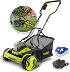 Cordless Electric Push Lawn Mower with 11.9-Gal Bag, 15-Inch Cutting Width, 360W Motor - Heavy-Duty Yard Trimmer for Gardening Care and Maintenance, IONMAX 24V-CRLM15