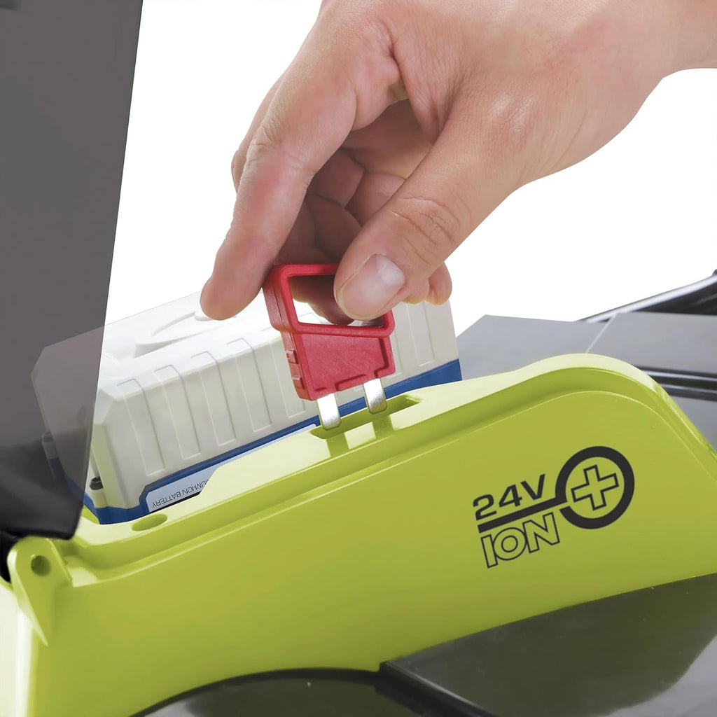 Cordless Electric Push Lawn Mower with 11.9-Gal Bag, 15-Inch Cutting Width, 360W Motor - Heavy-Duty Yard Trimmer for Gardening Care and Maintenance, IONMAX 24V-CRLM15