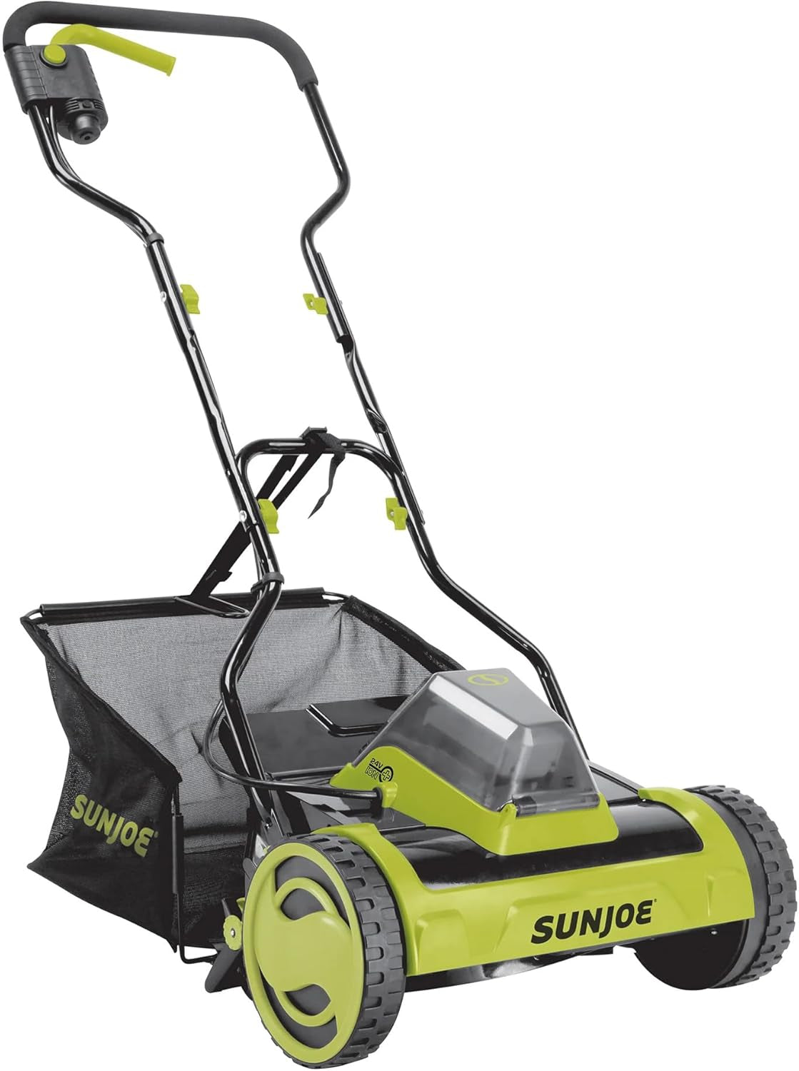 Cordless Electric Push Lawn Mower with 11.9-Gal Bag, 15-Inch Cutting Width, 360W Motor - Heavy-Duty Yard Trimmer for Gardening Care and Maintenance, IONMAX 24V-CRLM15