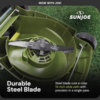 Cordless Electric Push Lawn Mower with 10.6-Gal Bag, 14-Inch Cutting Width, Green - Heavy-Duty Yard Trimmer Machine for Gardening Care and Maintenance, MJ401C-PRO