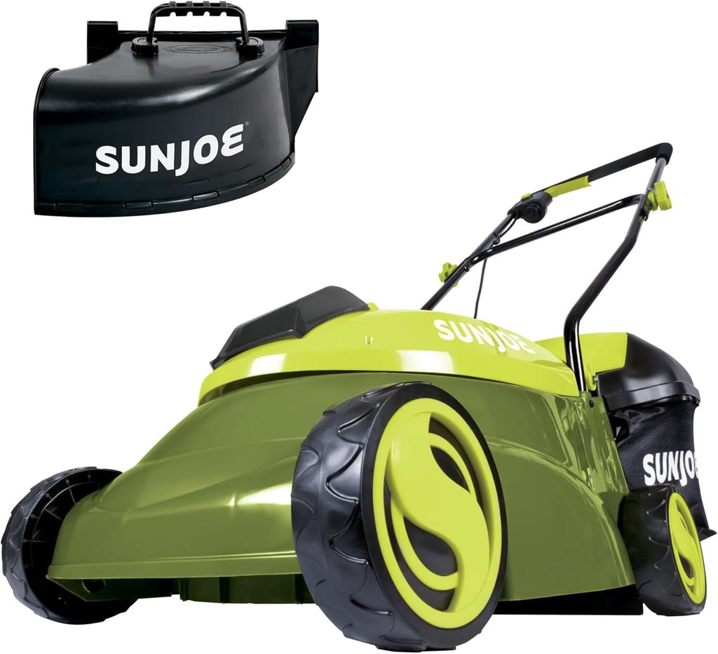 Cordless Electric Push Lawn Mower with 10.6-Gal Bag, 14-Inch Cutting Width, Green - Heavy-Duty Yard Trimmer Machine for Gardening Care and Maintenance, MJ401C-PRO