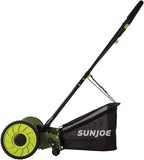 Lawn Mower, 16 Inch Manual Reel Push behind Machine, Outdoor Equipment with Removable Grass Catcher and Adjustable Cutting Height