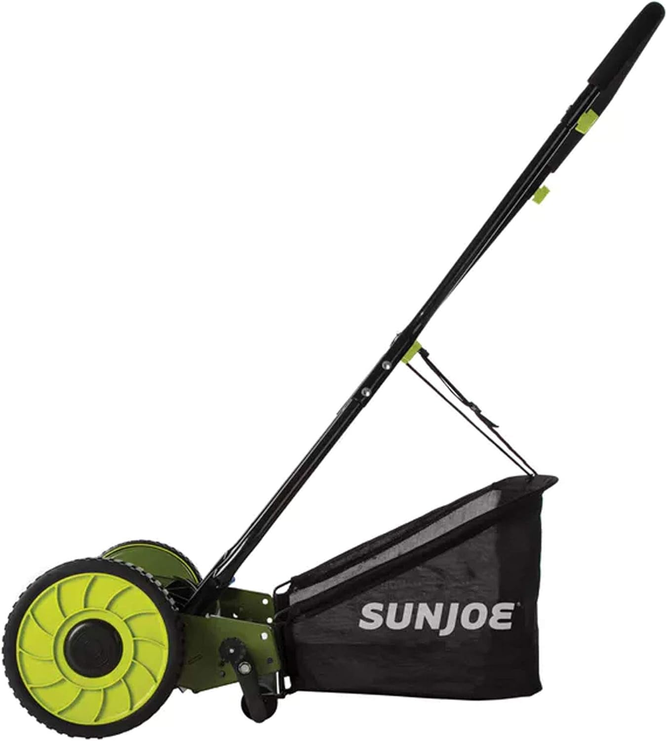 Lawn Mower, 16 Inch Manual Reel Push behind Machine, Outdoor Equipment with Removable Grass Catcher and Adjustable Cutting Height