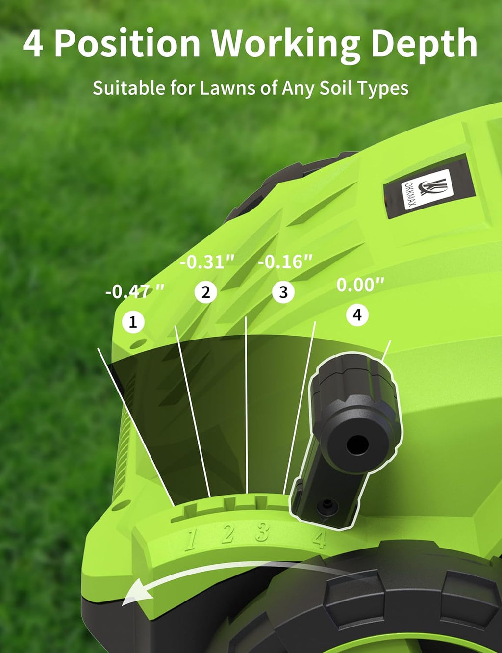 Electric Dethatcher Scarifier 13-Inch 12 Amp,2-In-1 Lawn Dethatcher, 4-Position Depth Adjustment, Scarifier with Foldable Handle Two Safety Switches for Lawn Garden Yard (13.2-Inch)