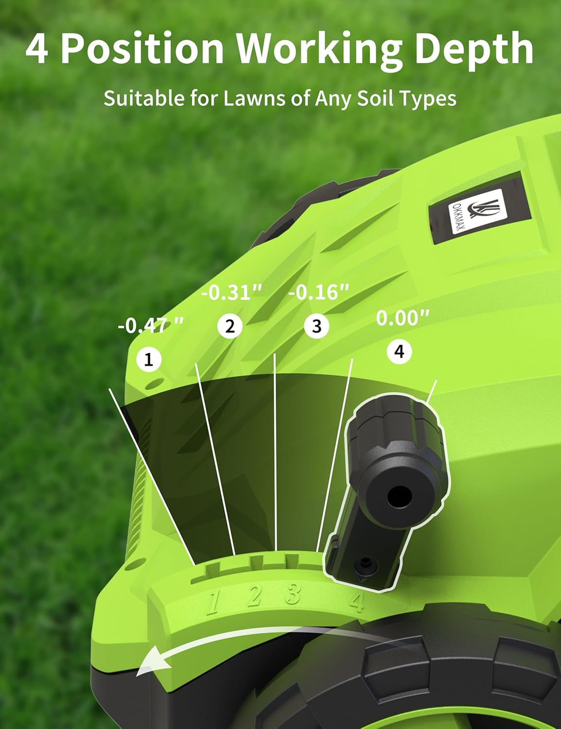 Electric Dethatcher Scarifier 13-Inch 12 Amp,2-In-1 Lawn Dethatcher, 4-Position Depth Adjustment, Scarifier with Foldable Handle Two Safety Switches for Lawn Garden Yard (13.2-Inch)