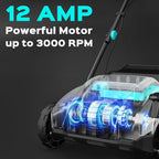 13-Inch 2-In-1 Electric Dethatcher & Scarifier, 12 Amp Lawn Tool with 8 Gal Collection Bag, Adjustable Depth, Powerful Motor for Healthier Grass