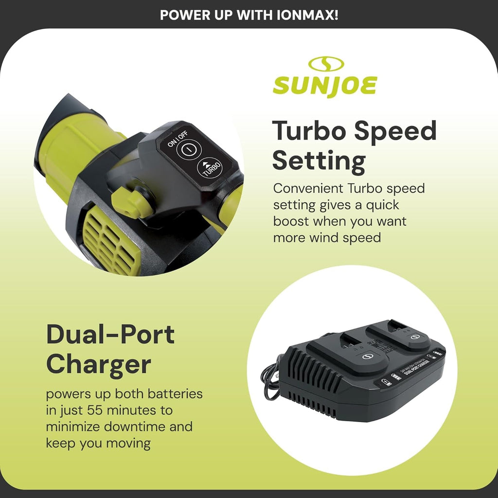 Cordless Brushless Turbine Jet Blower Kit with 2 Batteries & Charger, 24V, 133 MPH - Portable and Lightweight Battery-Powered Electric Equipment for Lawn, Garden, and Yard Care, 24V-X2-JB500