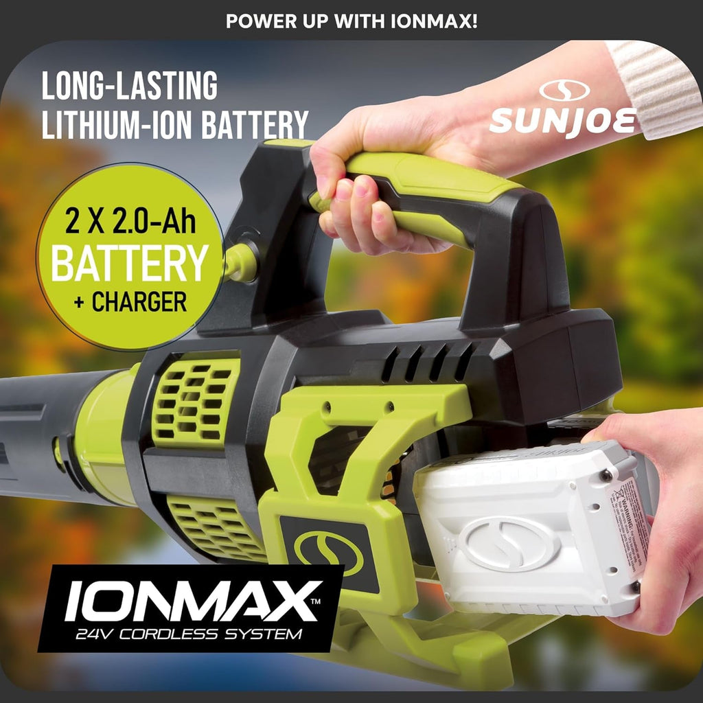 Cordless Brushless Turbine Jet Blower Kit with 2 Batteries & Charger, 24V, 133 MPH - Portable and Lightweight Battery-Powered Electric Equipment for Lawn, Garden, and Yard Care, 24V-X2-JB500