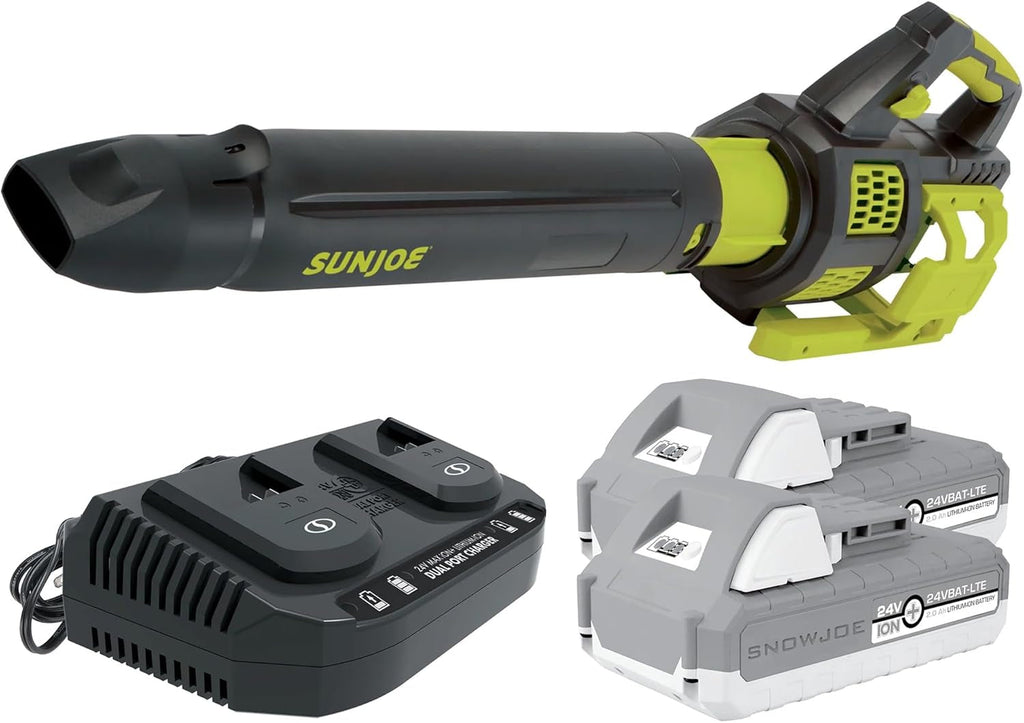 Cordless Brushless Turbine Jet Blower Kit with 2 Batteries & Charger, 24V, 133 MPH - Portable and Lightweight Battery-Powered Electric Equipment for Lawn, Garden, and Yard Care, 24V-X2-JB500