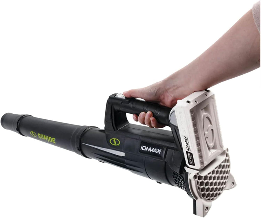 Cordless Jet Blower with Compact Turbine, Battery & Charger, 24V, 100 MPH - Portable and Lightweight Battery-Powered Electric Equipment for Lawn, Garden, and Yard Care, IONMAX 24V-TB-LTE