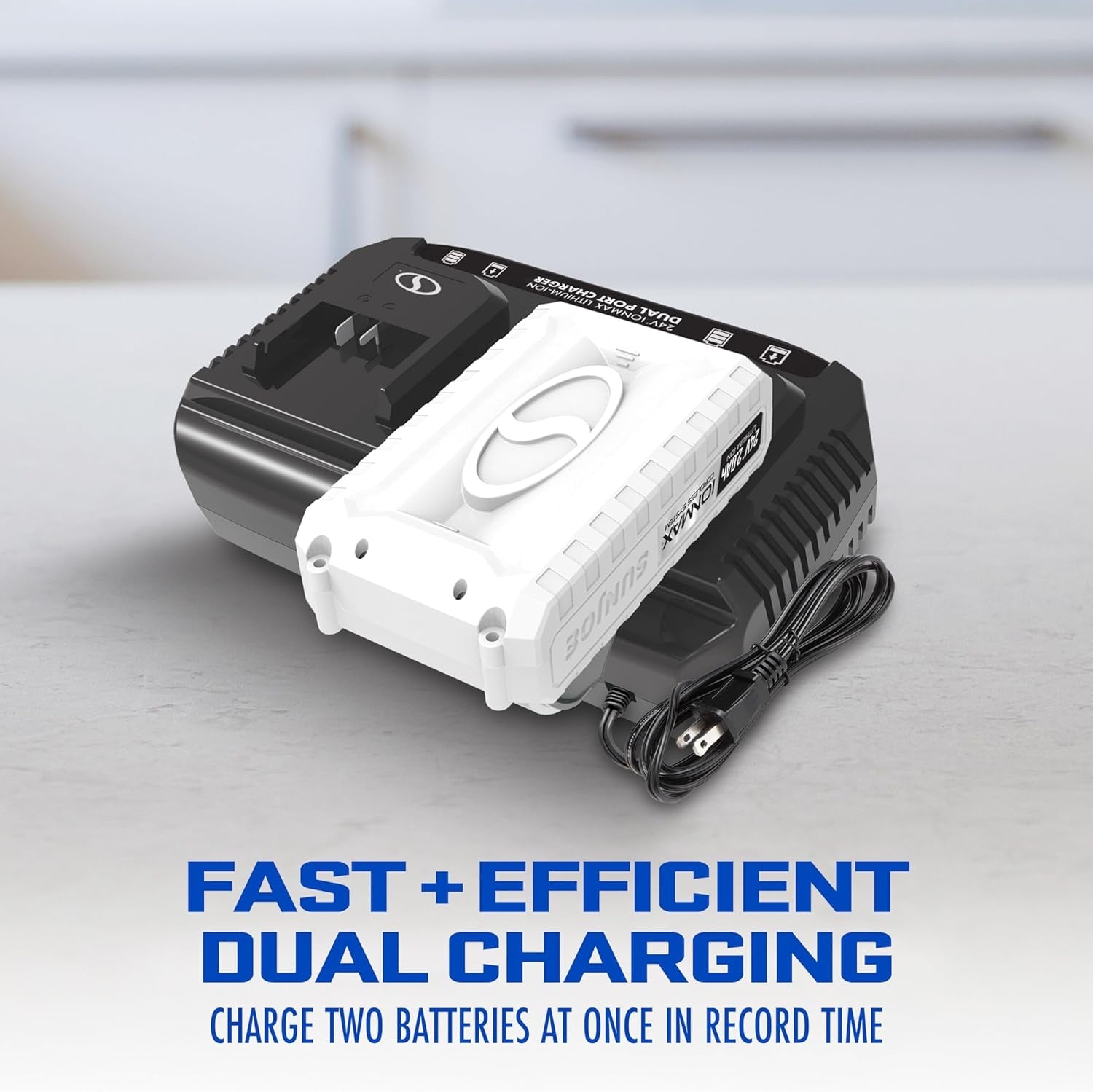 24V-TB-CT 24-Volt Compact Cordless Jet Turbine Leaf Blower W/Lithium-Ion Battery and Dual Port Quick Charge Docking Station